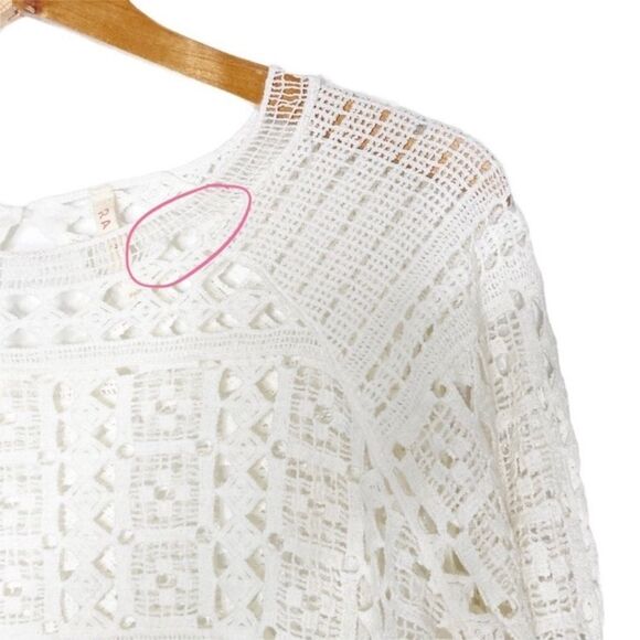 RAGA | Crocheted Festival Long Sleeve Crop Top - Picture 6 of 8